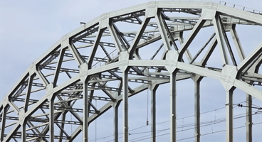 Detail of railway bridge over Daugava River, Riga-Latvia.